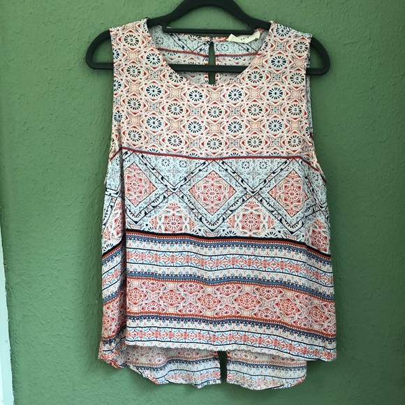 Anthropologie Tops - Anthropologie Elodie High Low Boho Blouse Size L